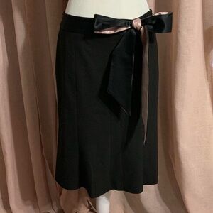Y2k The Limited Black Pink Midi Skirt with Satin Bow - Size 4